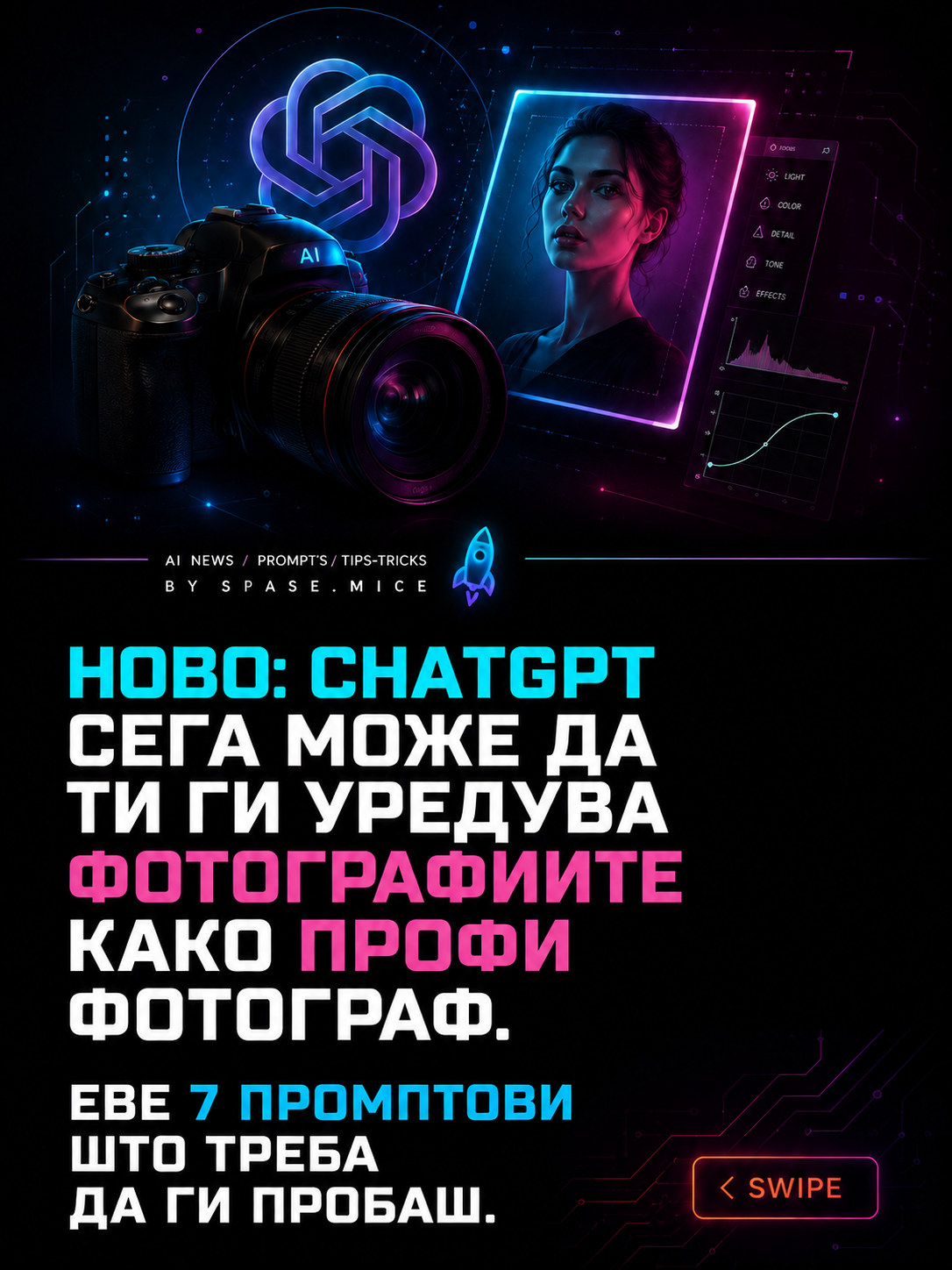 📸 ChatGPT веќе не е само за текст — 7 промптови што ги претвораат твоите фотографии во професионални фотосесии